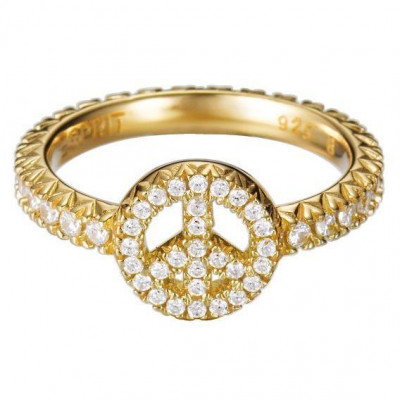 Esprit® 'Brilliance peace' Dames Zilver 925 925 Ring (sieraad) - Goudkleurig ESRG91768B180