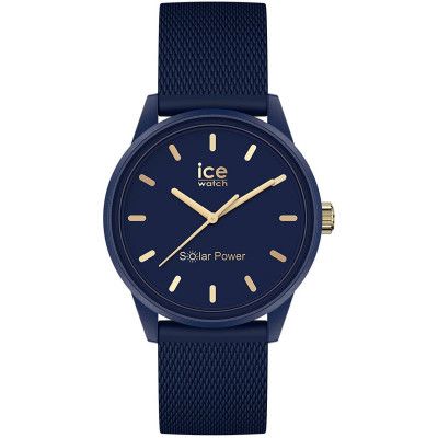 Ice Watch® Analoog 'Ice solar power - navy gold' Unisex Horloge (Small) 018743