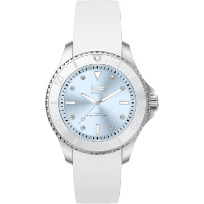 Ice Watch® Analogue 'Ice Steel - White Pastel Blue' Women's Watch (Small) 020365