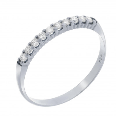 Orphelia® Dames Witgoud 18K Ring (sieraad) - Zilverkleurig RD-3007/1