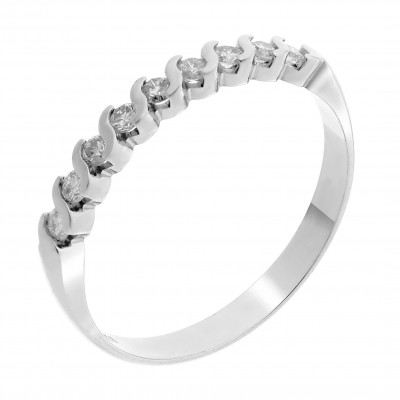 Orphelia® Dames Witgoud 18K Ring (sieraad) - Zilverkleurig RD-3011/1