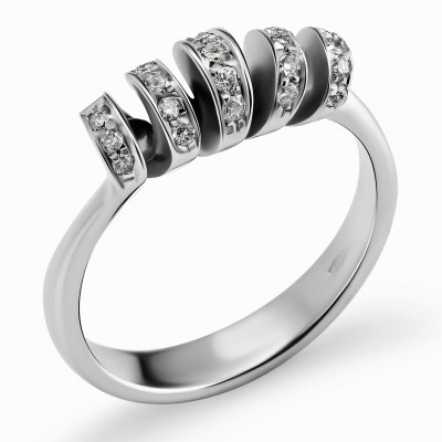 Orphelia® Dames Witgoud 18K Ring (sieraad) - Zilverkleurig RD-3200