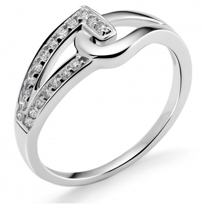 Orphelia® Dames Witgoud 18K Ring (sieraad) - Zilverkleurig RD-3222