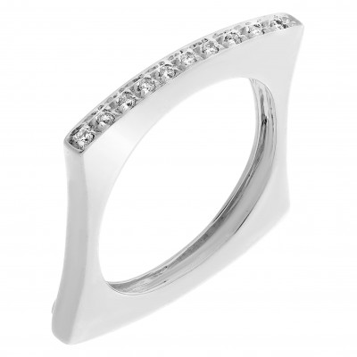 Orphelia® Dames Witgoud 18K Ring (sieraad) - Zilverkleurig RD-3227