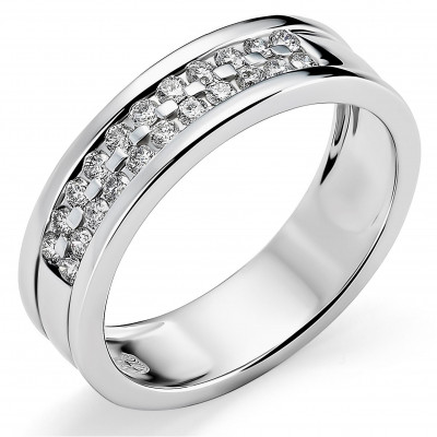 Orphelia® Dames Witgoud 18K Ring (sieraad) - Zilverkleurig RD-3253