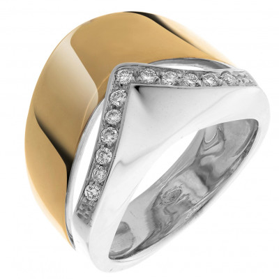 Orphelia® Dames Bicolore 18K Ring (sieraad) - Zilver/Goud RD-33018
