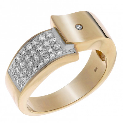 Orphelia® Dames Bicolore 18K Ring (sieraad) - Zilver/Goud RD-33067