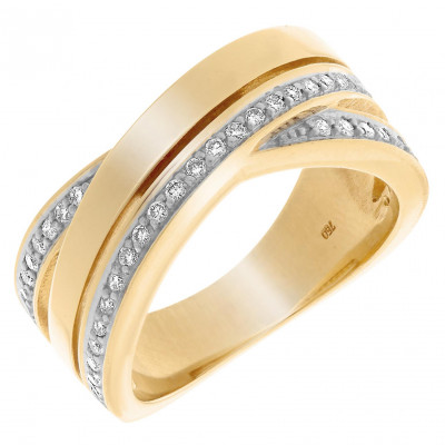 Orphelia® Dames Geelgoud 18K Ring (sieraad) - Goudkleurig RD-33077
