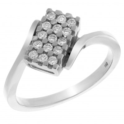Orphelia® Dames Witgoud 18K Ring (sieraad) - Zilverkleurig RD-33236