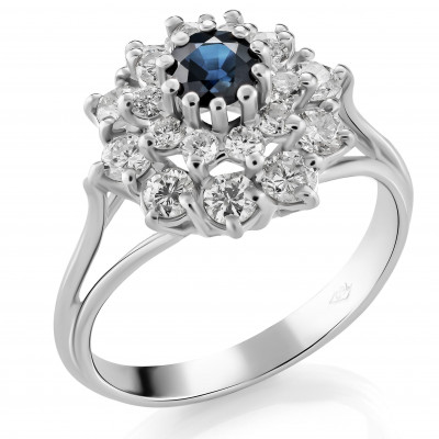 Orphelia® Dames Witgoud 18K Ring (sieraad) - Zilverkleurig RD-33267