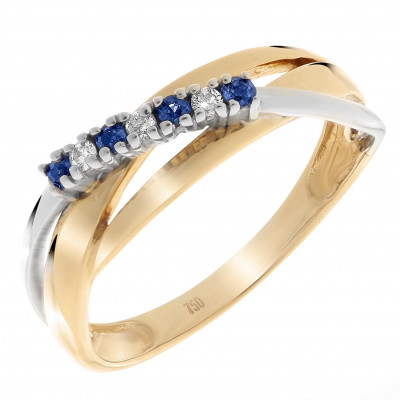 Orphelia® Dames Bicolore 18K Ring (sieraad) - Zilver/Goud RD-33362
