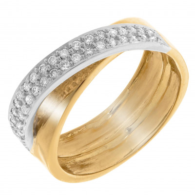 Orphelia® Dames Bicolore 18K Ring (sieraad) - Zilver/Goud RD-33386