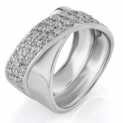 Orphelia® Dames Witgoud 18K Ring (sieraad) - Zilverkleurig RD-33397