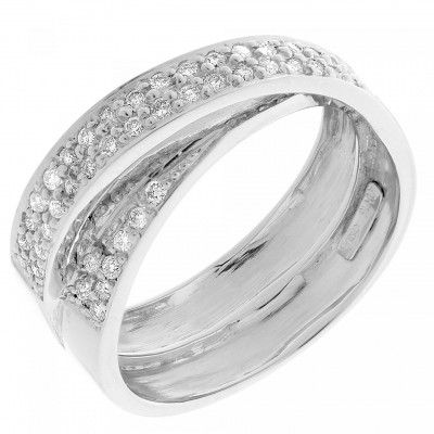 Orphelia® Dames Witgoud 18K Ring (sieraad) - Zilverkleurig RD-33399