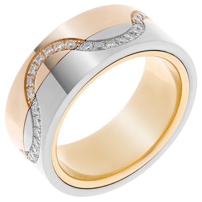 Orphelia® Dames tricolor 14K Ring (sieraad) - Goud/Zilver/Rosé RD-33404