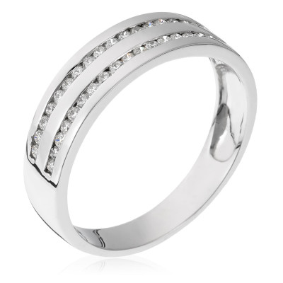 Orphelia® Dames Witgoud 18K Ring (sieraad) - Zilverkleurig RD-3364