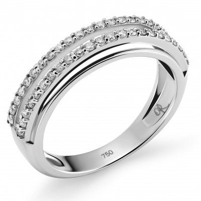 Orphelia® Dames Witgoud 18K Ring (sieraad) - Zilverkleurig RD-3366