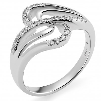 Orphelia® Dames Witgoud 18K Ring (sieraad) - Zilverkleurig RD-3375
