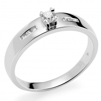 Orphelia® Dames Witgoud 18K Ring (sieraad) - Zilverkleurig RD-3379