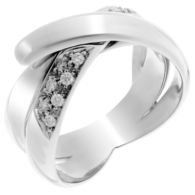 Orphelia® Dames Witgoud 18K Ring (sieraad) - Zilverkleurig RD-3413