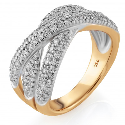 Orphelia® Dames Bicolore 18K Ring (sieraad) - Zilver/Goud RD-3718