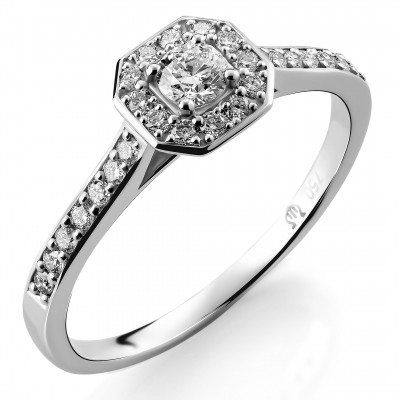 Orphelia® Dames Witgoud 18K Ring (sieraad) - Zilverkleurig RD-3915