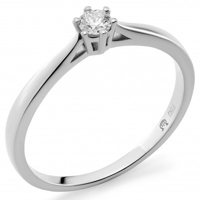 Orphelia® Dames Witgoud 18K Ring (sieraad) - Zilverkleurig RD-3919/1