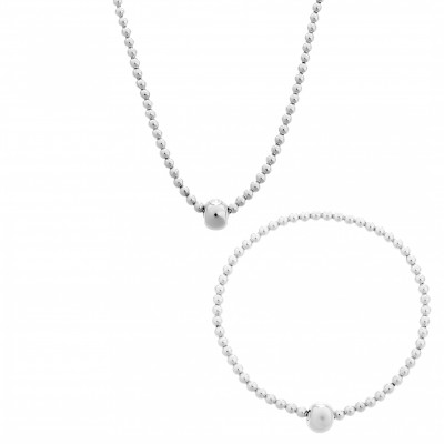 Orphelia® 'Faye' Dames Zilver 925 925 Set: Armband + Ketting - Zilverkleurig SET-7157