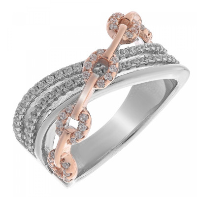 Orphelia® Dames Zilver 925 925 Ring (sieraad) - Zilver/Rosé ZR-7281