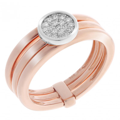 Orphelia® Dames Zilver 925 925 Ring (sieraad) - Zilver/Rosé ZR-7283