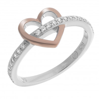Orphelia® Dames Zilver 925 925 Ring (sieraad) - Zilver/Rosé ZR-7286