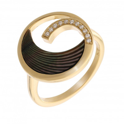 Orphelia® Dames Zilver 925 925 Ring (sieraad) - Goudkleurig ZR-7371