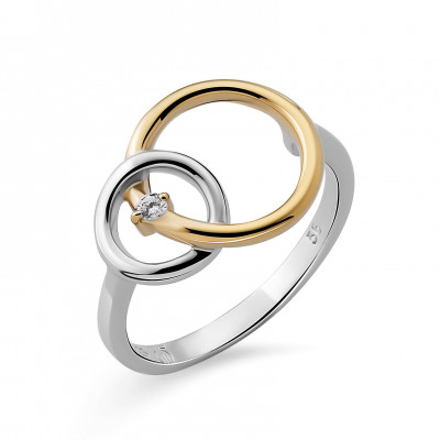Orphelia® Dames Zilver 925 925 Ring (sieraad) - Zilver/Goud ZR-7503/1
