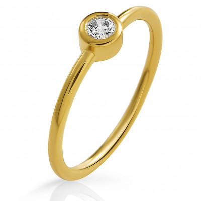 Orphelia® 'Classic' Dames Zilver 925 925 Ring (sieraad) - Goudkleurig ZR-7526/G