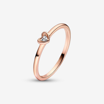 Pandora® 'Radiant heart' Dames Verguld Metaal Ring (sieraad) - Rosékleurig 182495C01