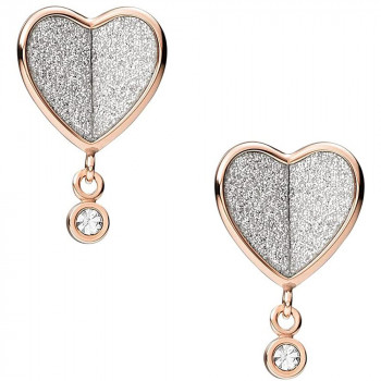 Fossil Jewellery® 'Flutter hearts' Dames RVS Oorknoppen - Rosegold JF03646791