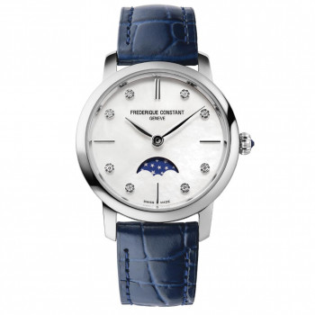 Frederique Constant® Analoog 'Slimline moonphase' Dames Horloge FC-206MPWD1S6