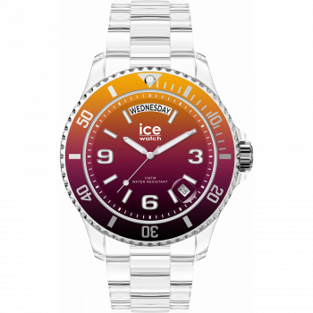 Ice Watch® Analoog 'Ice clear sunset - fire' Unisex Horloge (Medium) 021437