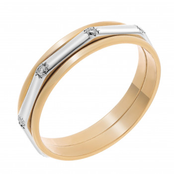Orphelia® Dames Bicolore 18K Ring (sieraad) - Zilver/Goud RD-3015