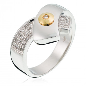 Orphelia® Dames Bicolore 18K Ring (sieraad) - Zilver/Goud RD-33012