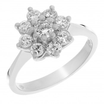 Orphelia® Dames Witgoud 18K Ring (sieraad) - Zilverkleurig RD-33168