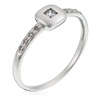 Orphelia® Dames Witgoud 18K Ring (sieraad) - Zilverkleurig RD-33349