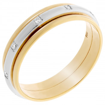 Orphelia® Unisex Bicolore 18K Ring (sieraad) - Zilver/Goud RD-33401
