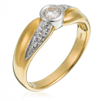 Orphelia® Dames Bicolore 18K Ring (sieraad) - Zilver/Goud RD-3715