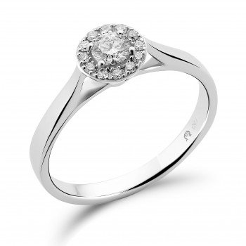 Orphelia® Dames Witgoud 18K Ring (sieraad) - Zilverkleurig RD-3921/20