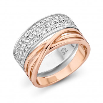 Orphelia® Dames Zilver 925 925 Ring (sieraad) - Zilver/Rosé ZR-7205