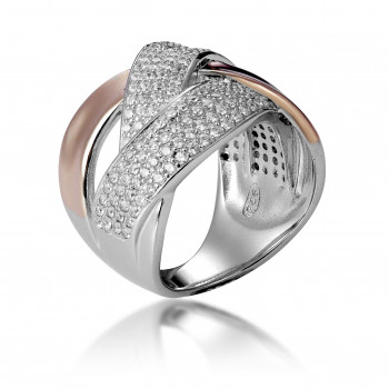 Orphelia® Dames Zilver 925 925 Ring (sieraad) - Zilver/Rosé ZR-7445