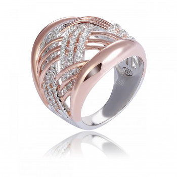 Orphelia® Dames Zilver 925 925 Ring (sieraad) - Zilver/Rosé ZR-7447