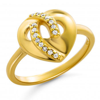 Orphelia® 'Amore' Dames Zilver 925 925 Ring (sieraad) - Goudkleurig ZR-7577/G