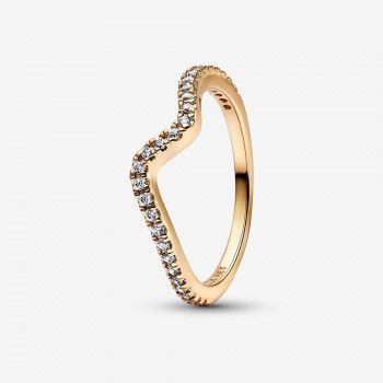 Pandora® 'Wave' Dames Verguld Metaal Ring (sieraad) - Goudkleurig 162539C01